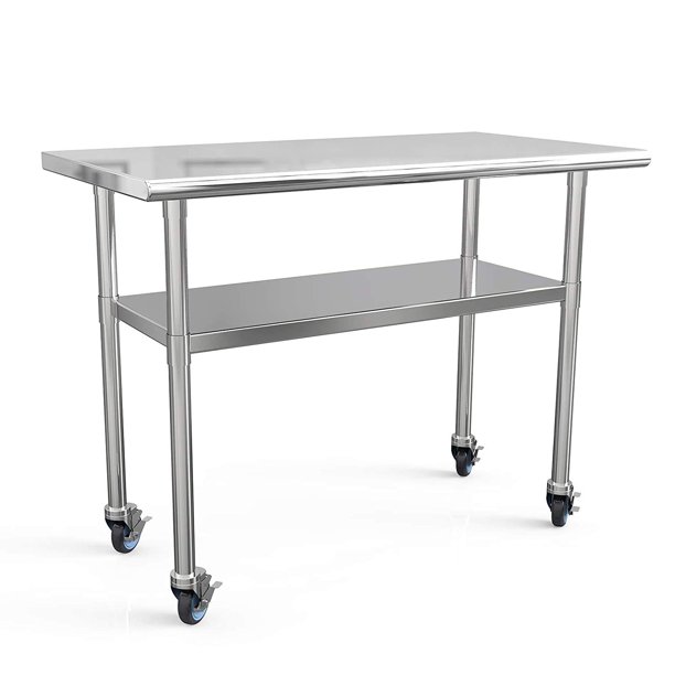 Stainless steel bakery work table